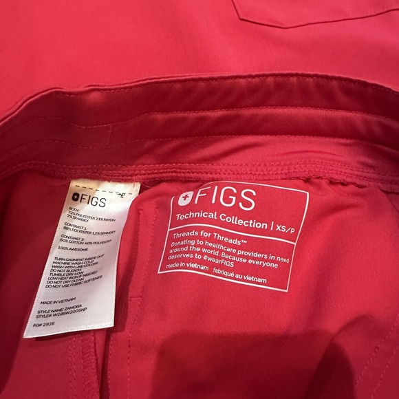 FIGS LOT Technical Collection Zamora Jogger 2 Tops Scrub Women's XS. Pink Black - Picture 4 of 9
